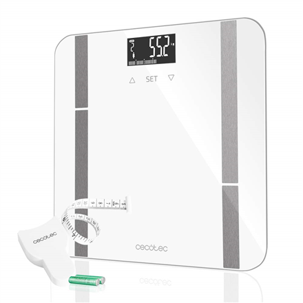 Cecotec Surface Precision 9400 Full Healthy – išmaniosios svarstyklės, iki 180 kg, 100 g tikslumas, baltos spalvos