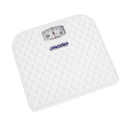 Mesko MS 8160 – mechanical bathroom scale, up to 130 kg, 1,000 g accuracy, white