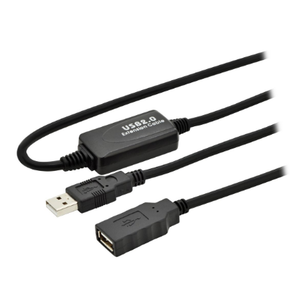 Digitus aktyvus USB 2.0 kartotuvo / ilginimo kabelis DA-73100-1, USB 2.0, USB A (kištukas), USB A (lizdas)