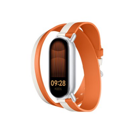 Xiaomi BHR8724GL – 140–180 mm dvispalvis veršenos laikrodžio dirželis, baltas ir oranžinis