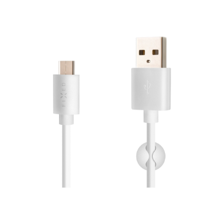 Fixed Data And Charging Cable With USB/USB-C Connectors White