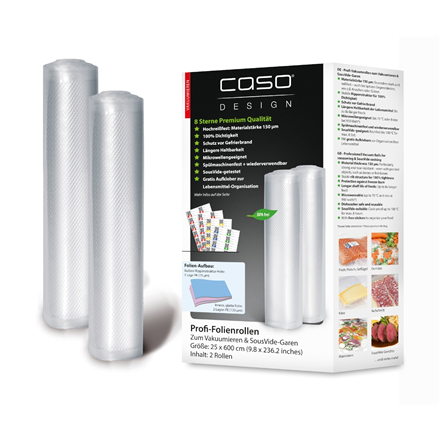 Caso 01225 – transparent vacuum-film rolls, 2 pcs., 25×600 cm