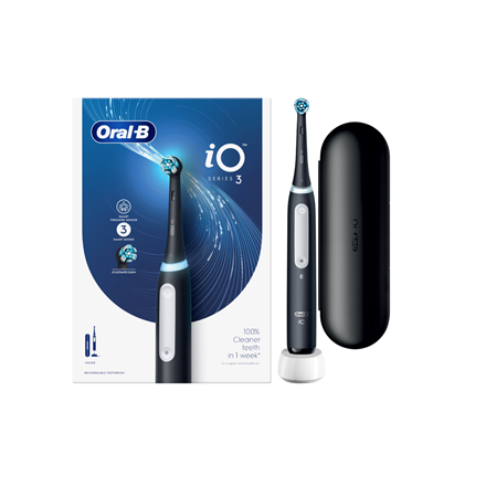 Oral-B Electric Toothbrush iO3 Series Rechargeable For adults Number of brush heads included 1 Number of teeth brushing modes 3 Black