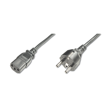 Digitus Power Cord Cable Power Cord, Schuko (CEE 7/7) - C13 M/F, H05VVF3G 0.75qmm Black