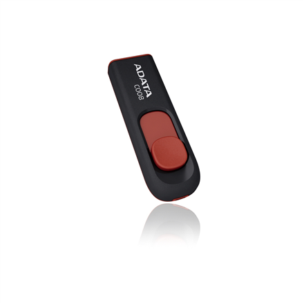 ADATA C008 – 64 GB USB-A atmintukas, juodas / raudonas