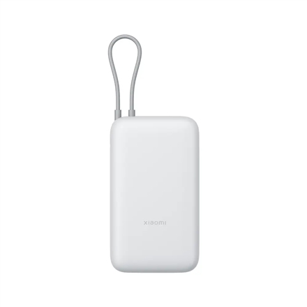 Xiaomi 20000 BHR9738GL – 20 000 mAh išorinė baterija su integruotu USB-C laidu, šviesiai pilka