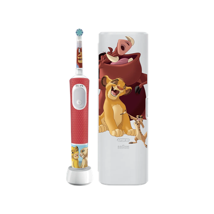 Oral-B Vitality Pro Kids 3+ Lion King – įkraunamas vaikiškas elektrinis dantų šepetėlis, 1 galvutė, 2 valymo režimai, mėlynas