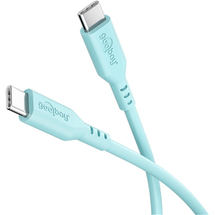 Goobay 77744 – įkrovimo ir duomenų laidas, USB-C–USB-C, silikoninis apvalkalas