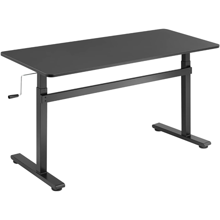 LogiLink EO0027 – rankiniu būdu reguliuojamas stalas darbui sėdint ir stovint, 70–117 cm, iki 40 kg, juodas