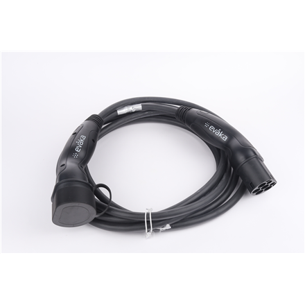 Evaka EV Charging Cable Type 2-Type 2, 22 kW, 32 A, 5 x 6 mm2, 1 x 0.5 mm2, 7 m ITGAM3872 Black