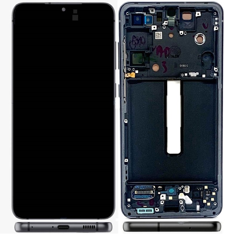 Оригинальный модуль LCD-дисплея и сенсорного экрана с рамкой для Samsung G990 / Galaxy S21 FE 5G, графитовый (б/у, класс C)