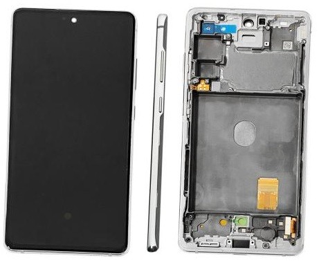 LCD-экран Samsung G780/G781 S20 FE с сенсорным экраном и рамкой, облачно-белый, оригинальный (сервисный комплект в сборе)