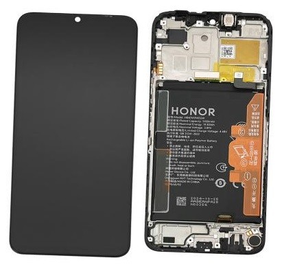 Ekranas Huawei Honor X6b Plus/X6b su lietimui jautriu stikliuku ir rėmeliu ir baterija Black originalus (service pack)