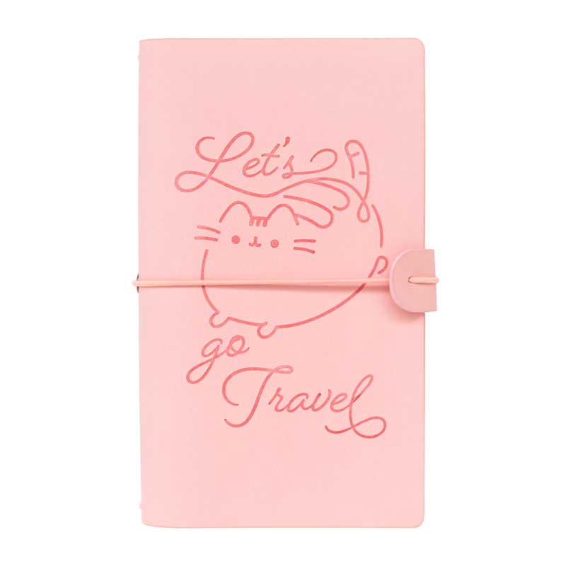 Pusheen odinė kelioninė užrašinė, B6, rožinė
