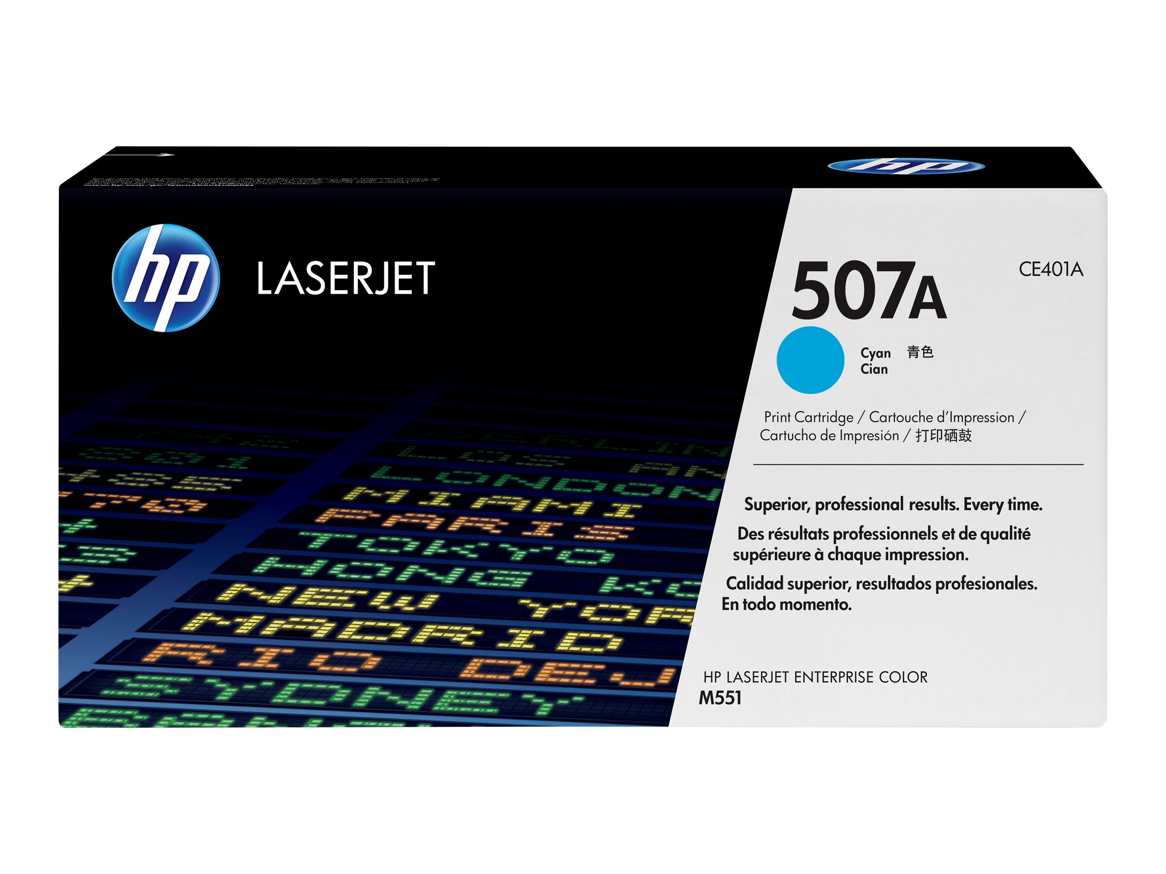 HP 507A CE401A originali žydra dažomųjų miltelių kasetė, 6000 psl.