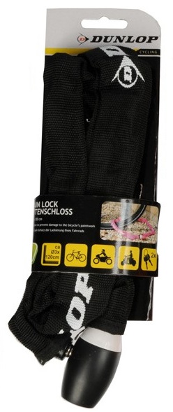 Dunlop grandininė dviračio spyna, 120 cm, juoda