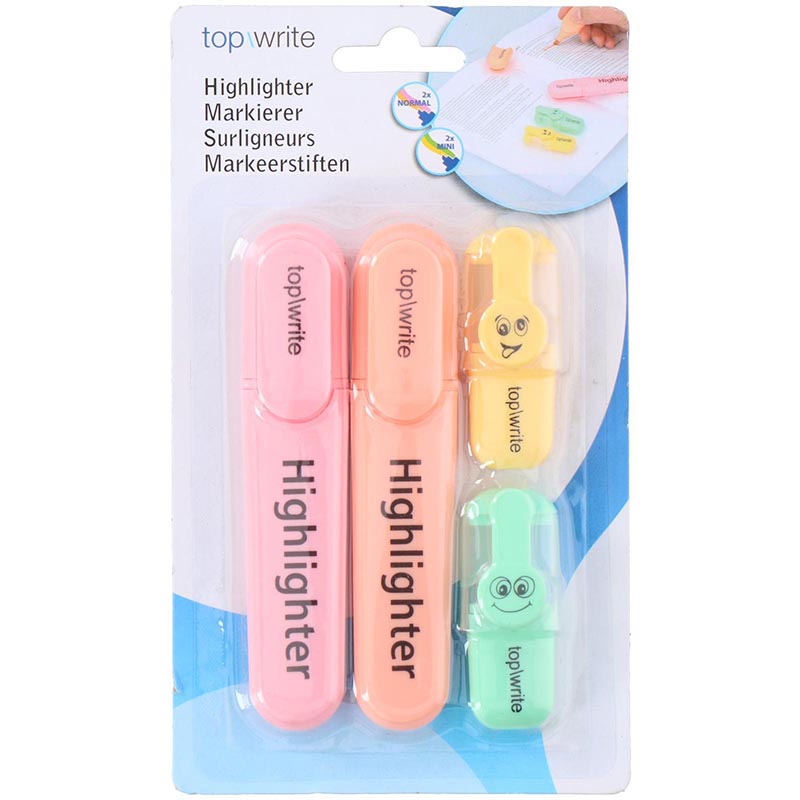 Topwrite teksto žymeklių rinkinys, 4 spalvų