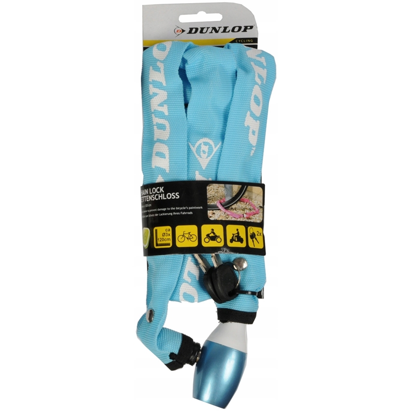 Dunlop grandininė dviračio spyna, 120 cm, mėlyna