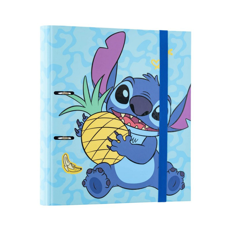 Disney Stitch Tropical A4 segtuvas su 2 žiedais ir elastine juostele