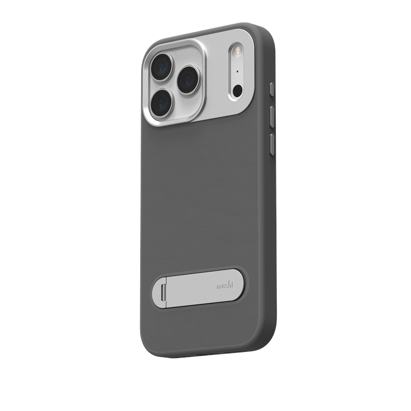 Moshi Kameleon MagSafe dėklas, skirtas iPhone 17 Pro Max, su atrama, „Midnight Gray“ spalvos