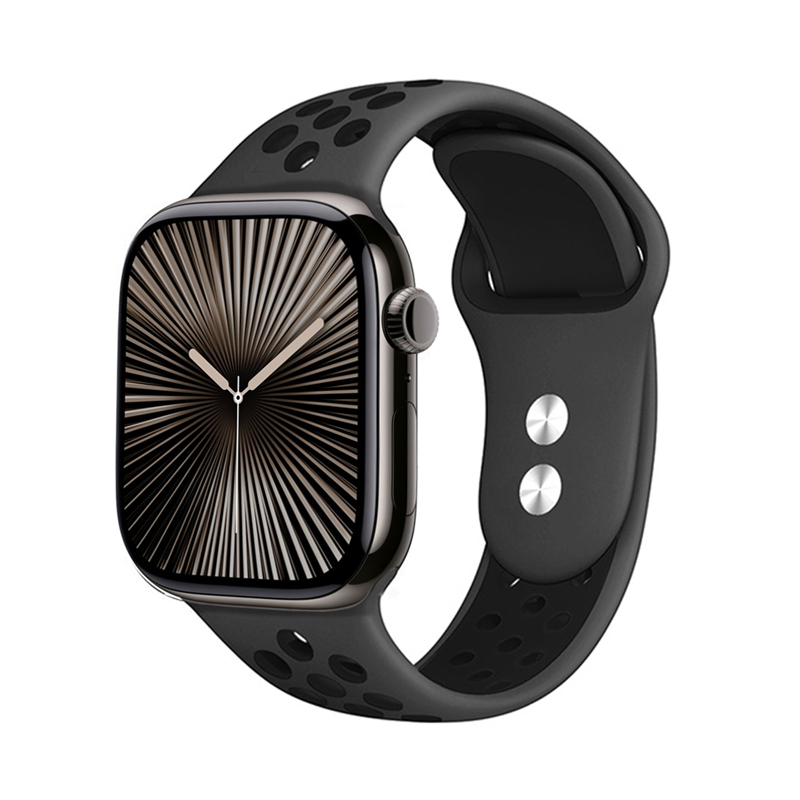 Crong Duo Sport dirželis, skirtas Apple Watch 44 / 45 / 46 / 49 mm, pilkas ir juodas