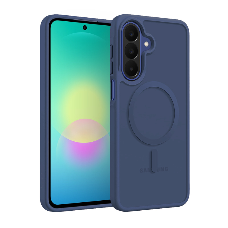Crong Hybrid Matte Magnetic MagSafe dėklas, skirtas Samsung Galaxy A27 5G, tamsiai mėlynas
