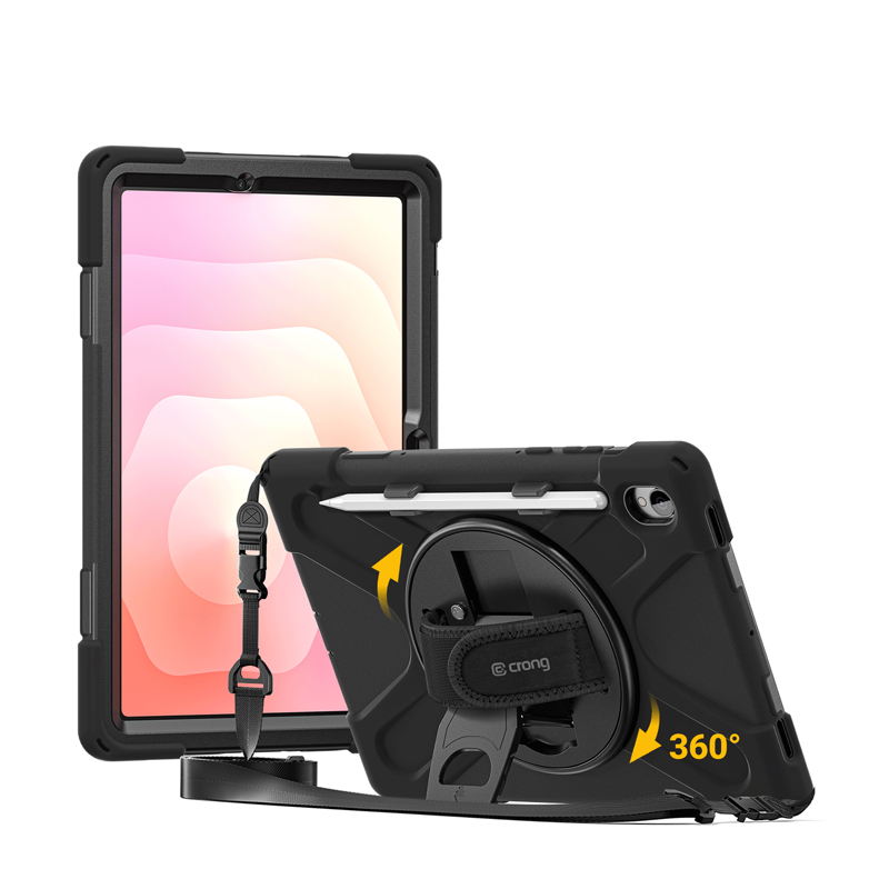 Crong Defender Plus – Rugged dėklas Samsung Galaxy Tab S11 11” (juodas)