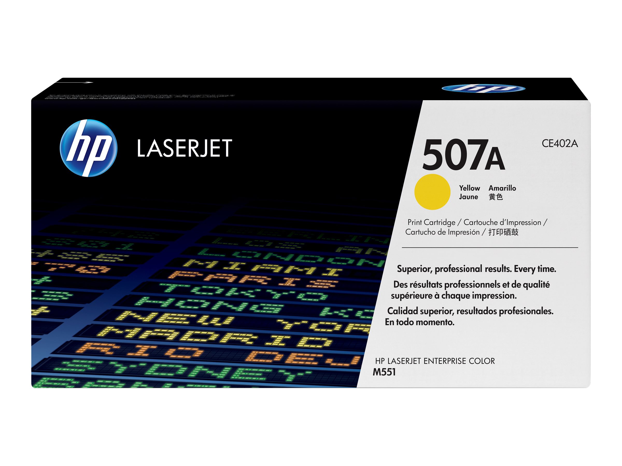 Originali HP 507A LaserJet tonerio kasetė (CE402A), geltona