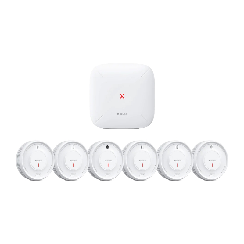 X-SENSE XS0D-MR61 rinkinys: 6 dūmų detektoriai ir SBS50 bazinė stotelė