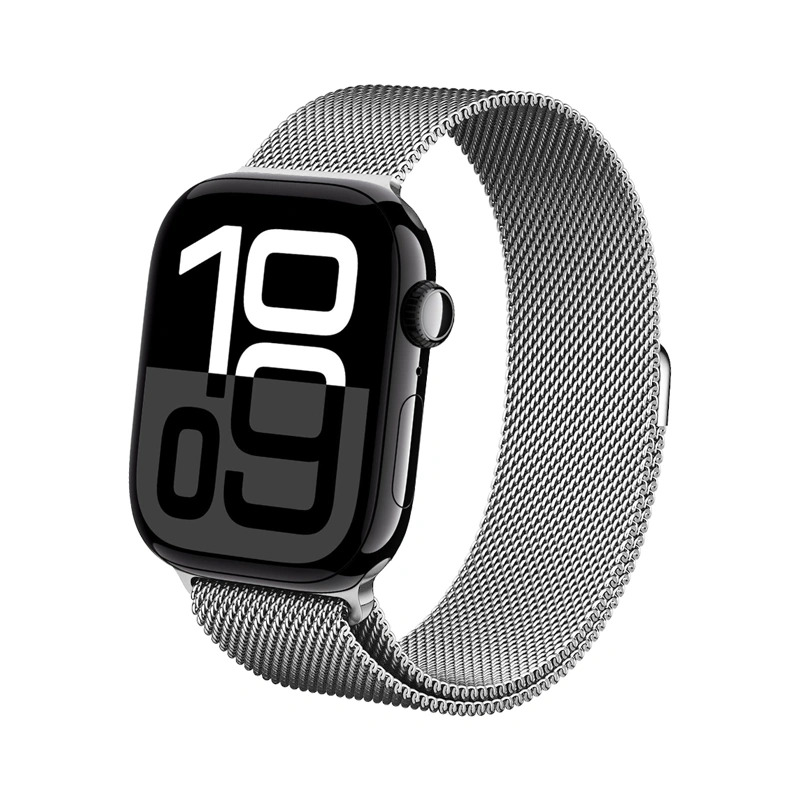 Crong Milano Steel nerūdijančiojo plieno dirželis, skirtas Apple Watch 44 / 45 / 46 / 49 mm, sidabro spalvos