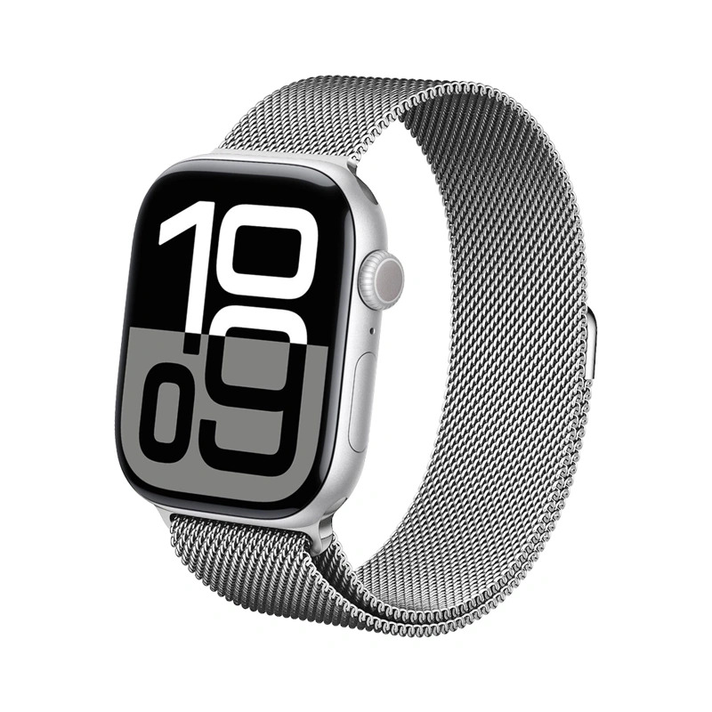 Crong Milano Steel nerūdijančiojo plieno dirželis, skirtas Apple Watch 38 / 40 / 41 / 42 mm, sidabro spalvos