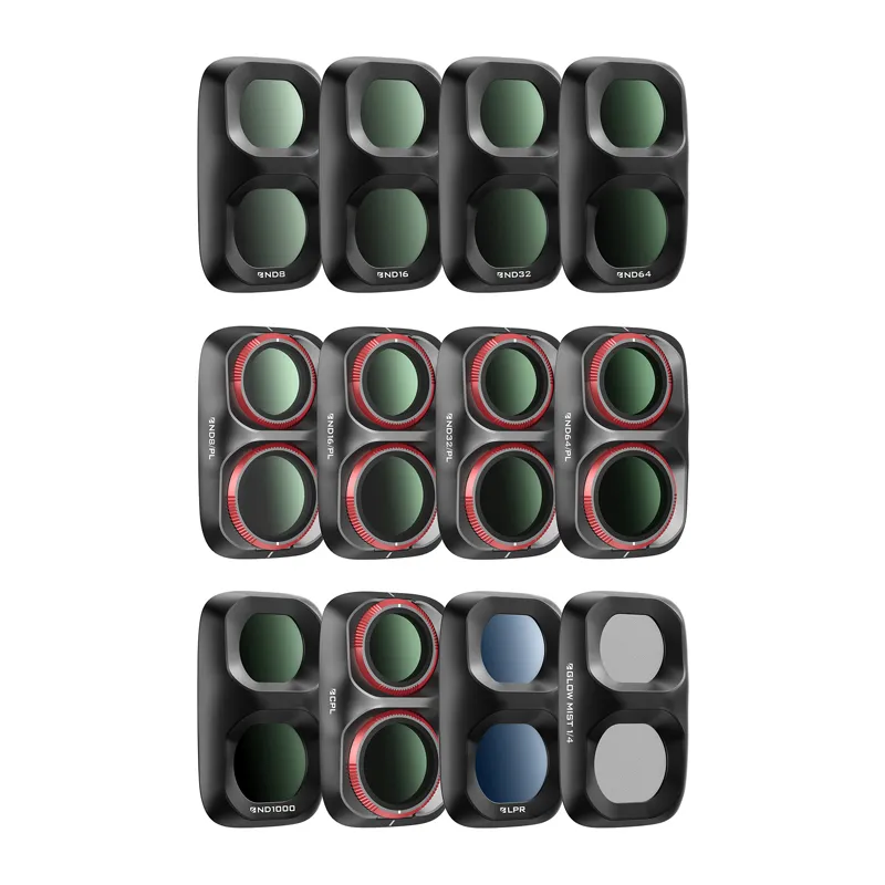 Freewell 12 filtrų rinkinys DJI Osmo Pocket 4P kamerai: ND8 / ND16 / ND32 / ND64 / ND8/PL / ND16/PL / ND32/PL / ND64/PL / ND1000 / CPL / Glow Mist 1/4 / šviesos taršos filtras