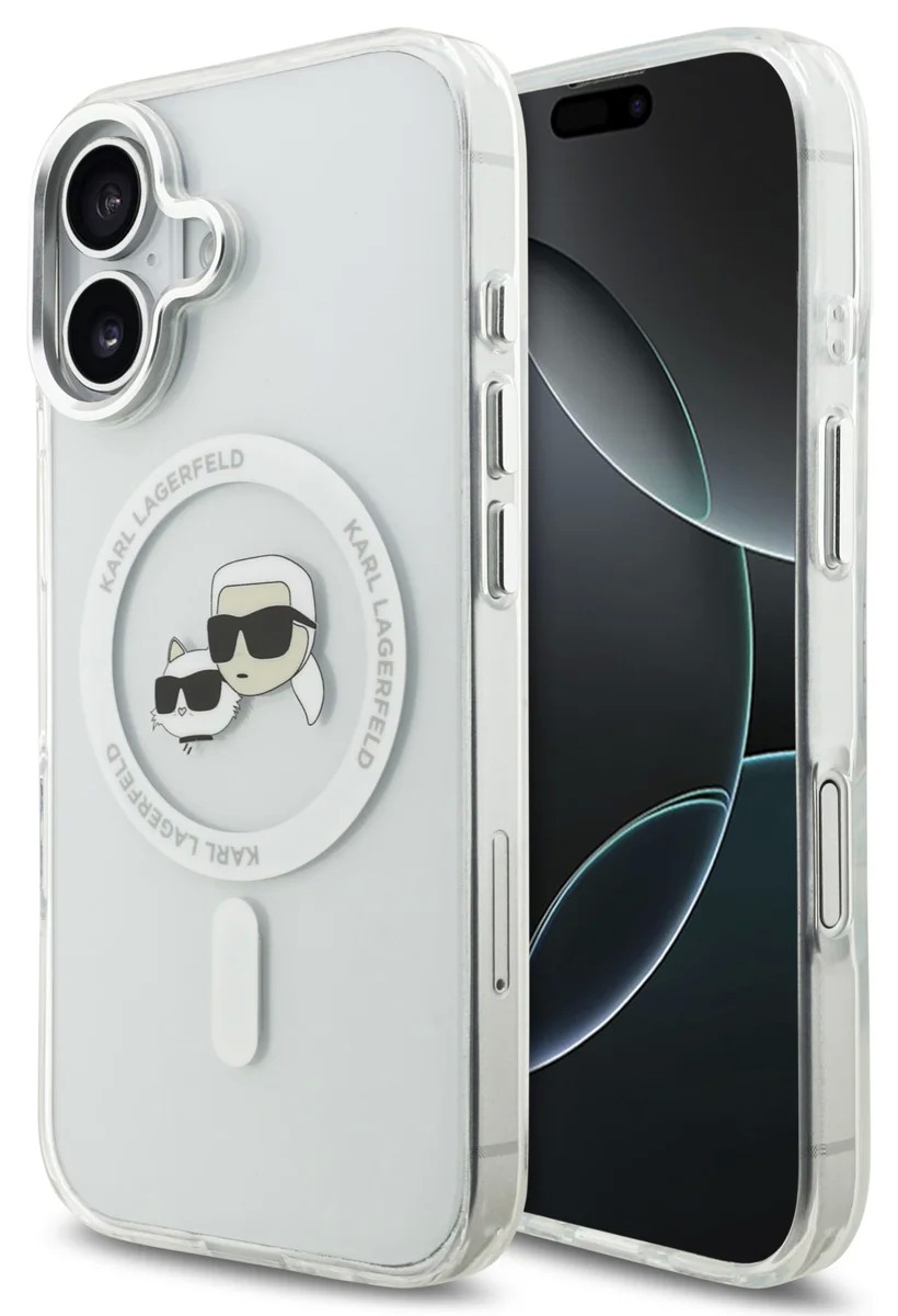 Dėklas Karl Lagerfeld IML K&CH Heads Metal Frame MagSafe Apple iPhone 17
