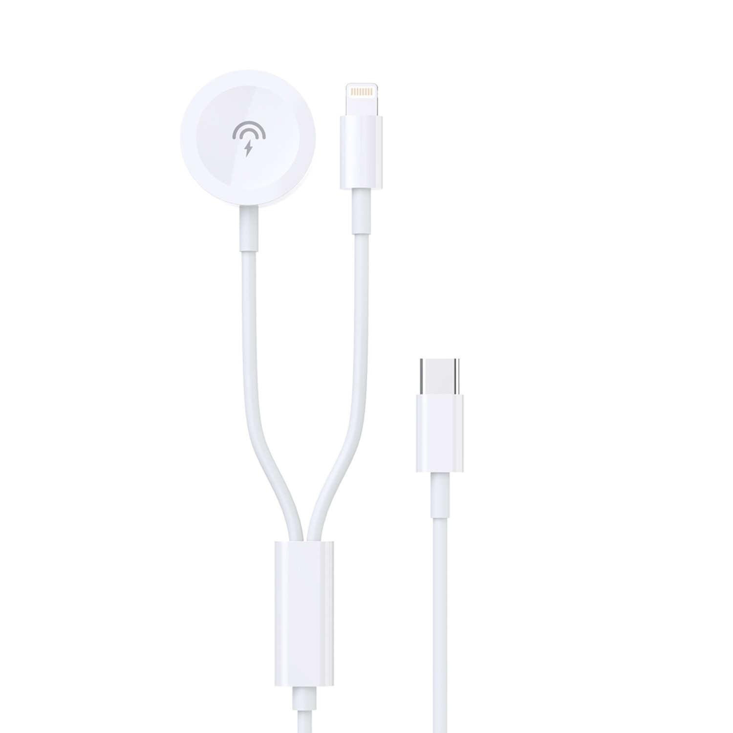 USB cable Dudao A12MAX-2in1 USB-C to iWatch/Lightning 20W 1.2m white