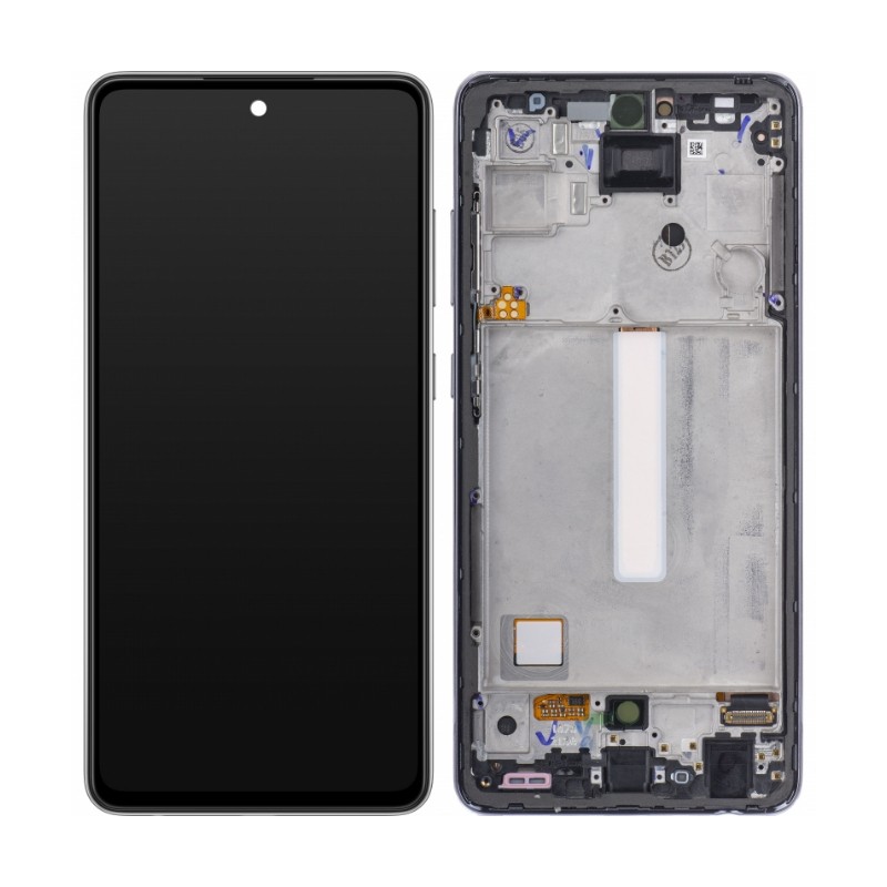 Ekranas Samsung A525 A52 4G/A526 A52 5G su lietimui jautriu stikliuku ir rėmeliu originalus Awesome Black (service pack)