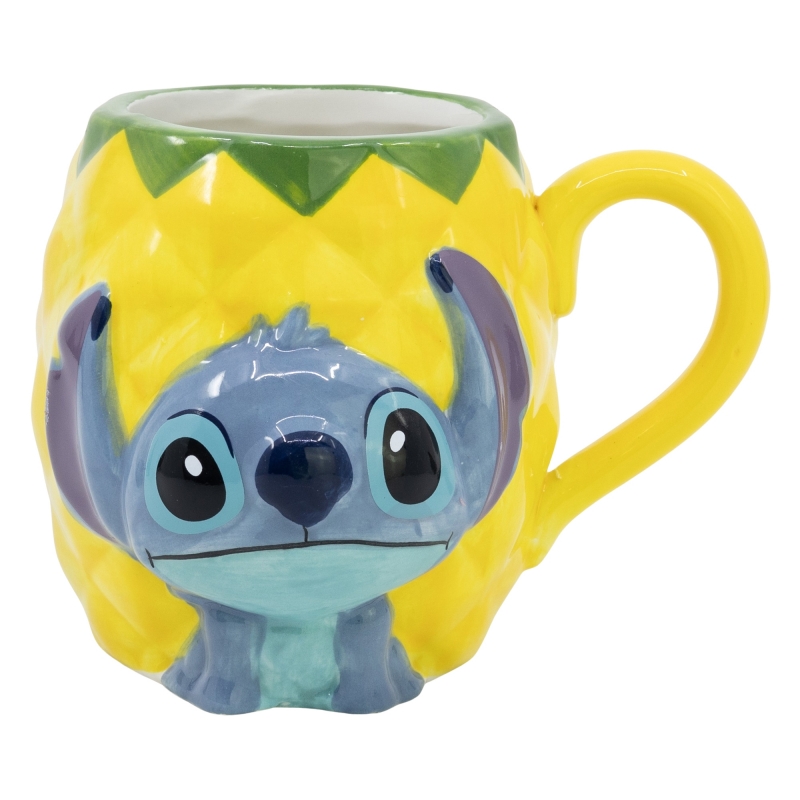 Disney Stitch Pineapple 3D keraminis puodelis dovanų dėžutėje, 325 ml