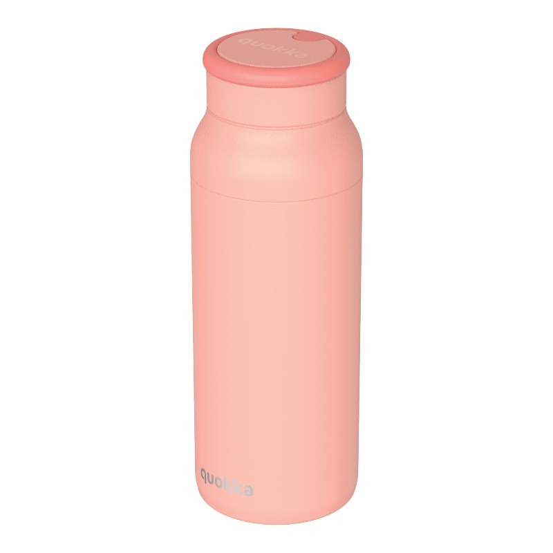 Quokka Echo nerūdijančiojo plieno termobutelis su silikonine rankena, 690 ml, Rožinis