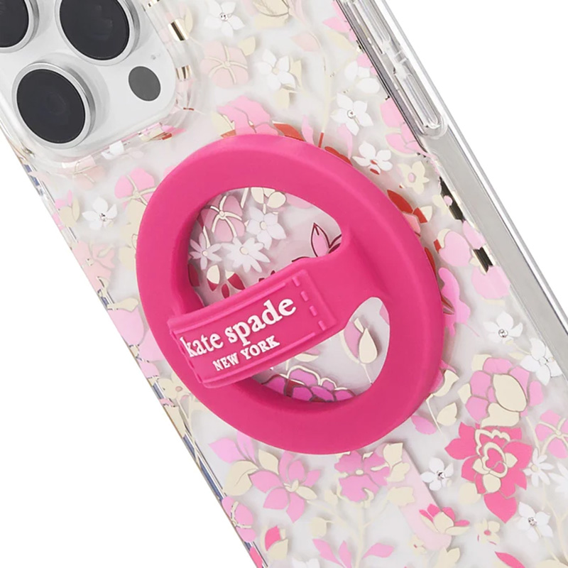 MagSafe magnetinis telefono laikiklis pirštui Kate Spade New York Magnetic Loop Grip, „Pom Pom Pink“