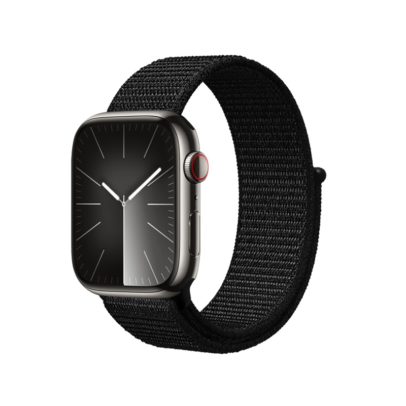 Crong Nylon Reflex Sport dirželis, skirtas Apple Watch 38 / 40 / 41 / 42 mm, juodas