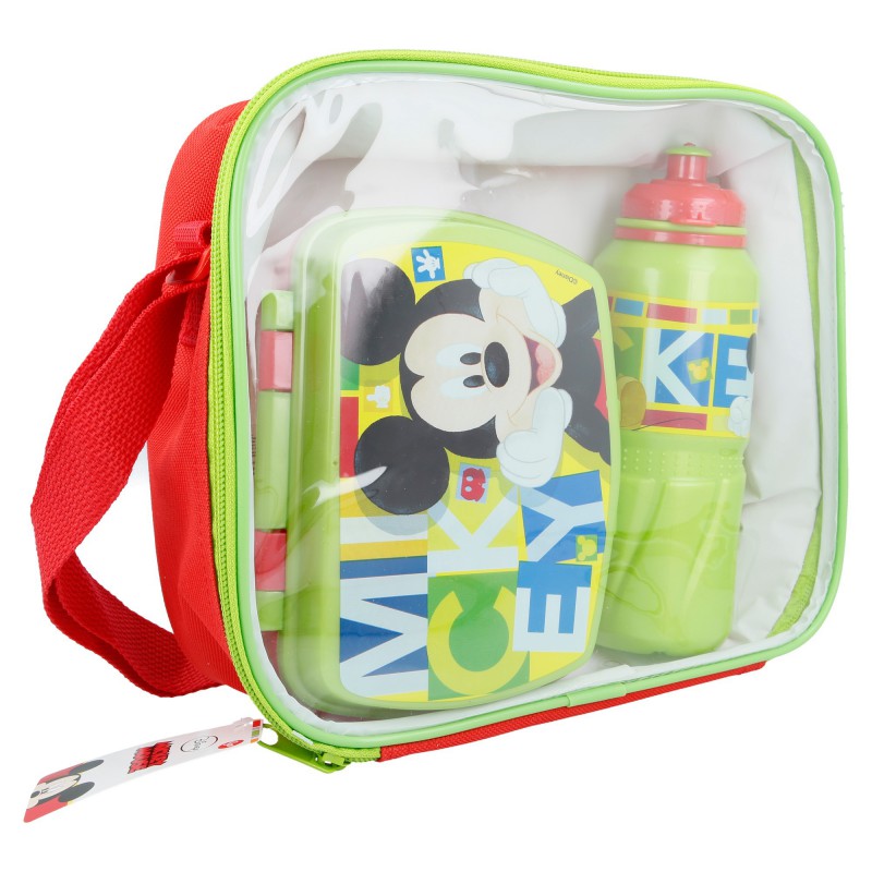 Mickey Mouse pusryčių ir pietų dėžutės rinkinys su 530 ml gertuve ir krepšiu