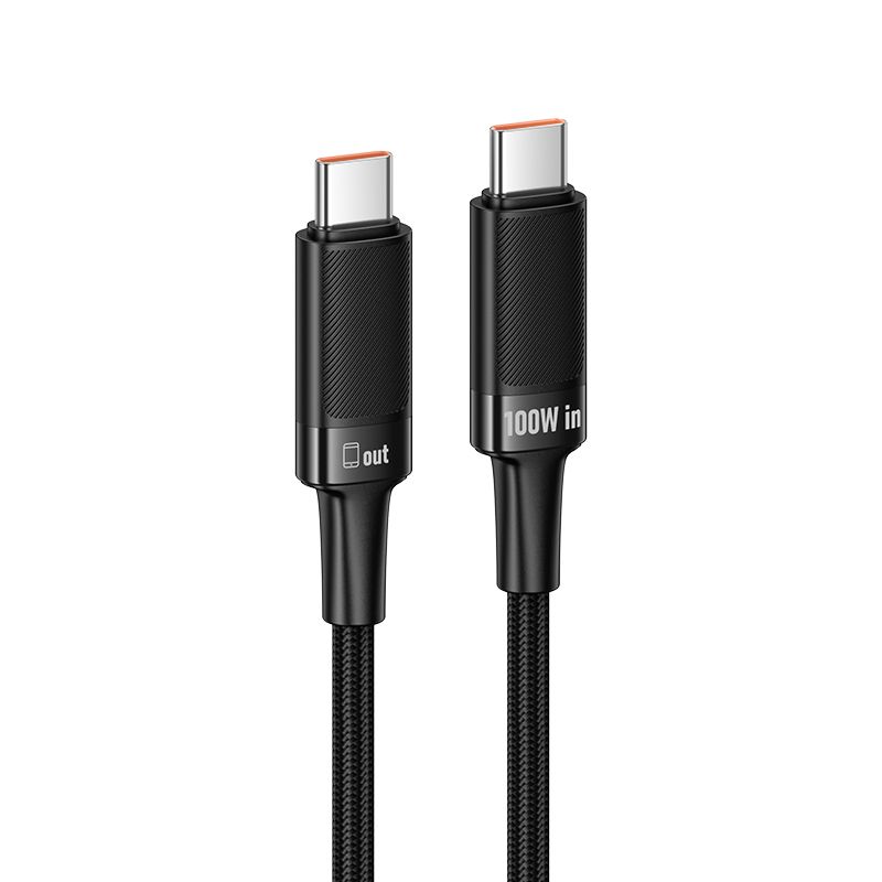 Hoco U153 Extreme USB-C–USB-C laidas, PD, 5 A, 100 W, 1,2 m – juodas
