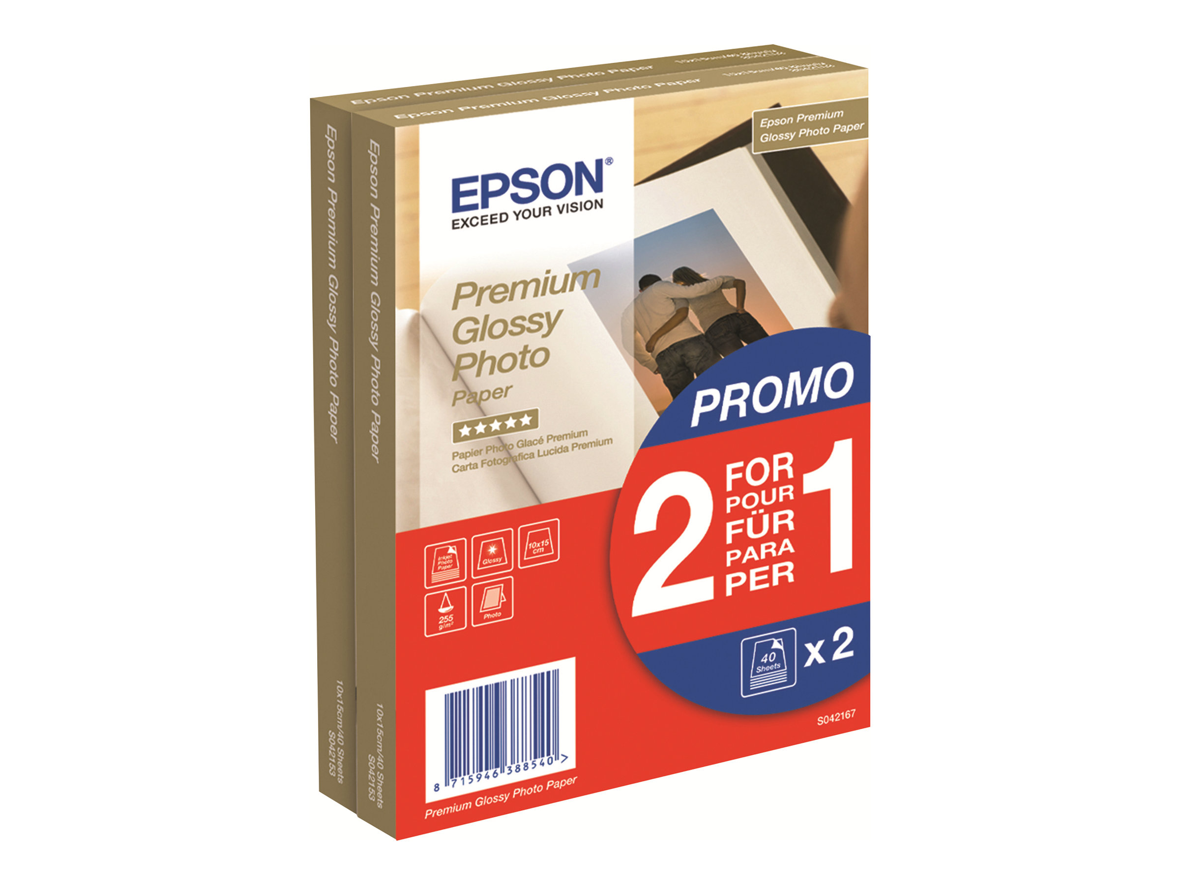 Epson Premium Glossy Photo Paper, 100x150 mm, 80 lapų, 255 g/m2