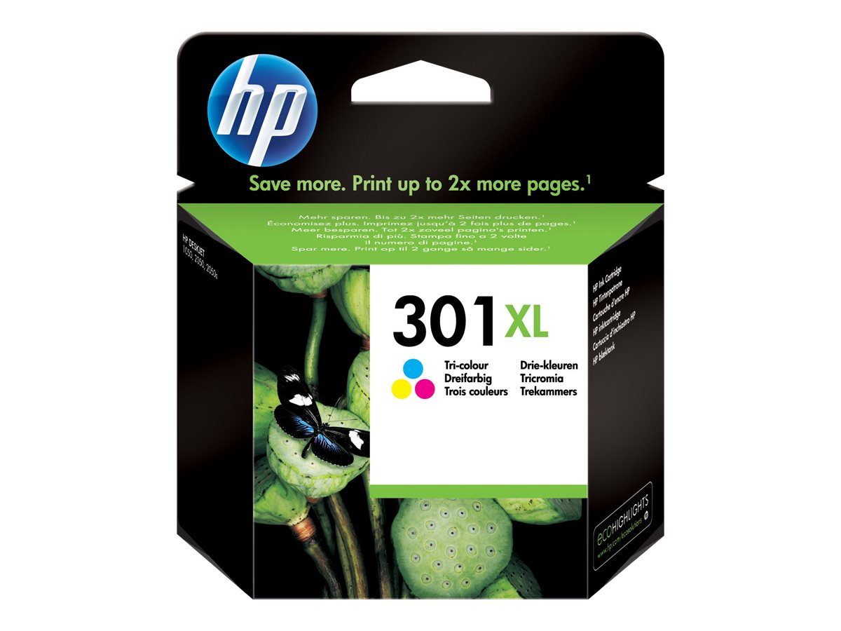 Originali HP 301XL rašalo kasetė (CH564EE#UUS), trispalvė, didelės talpos, skirta DeskJet 1050 / 2050