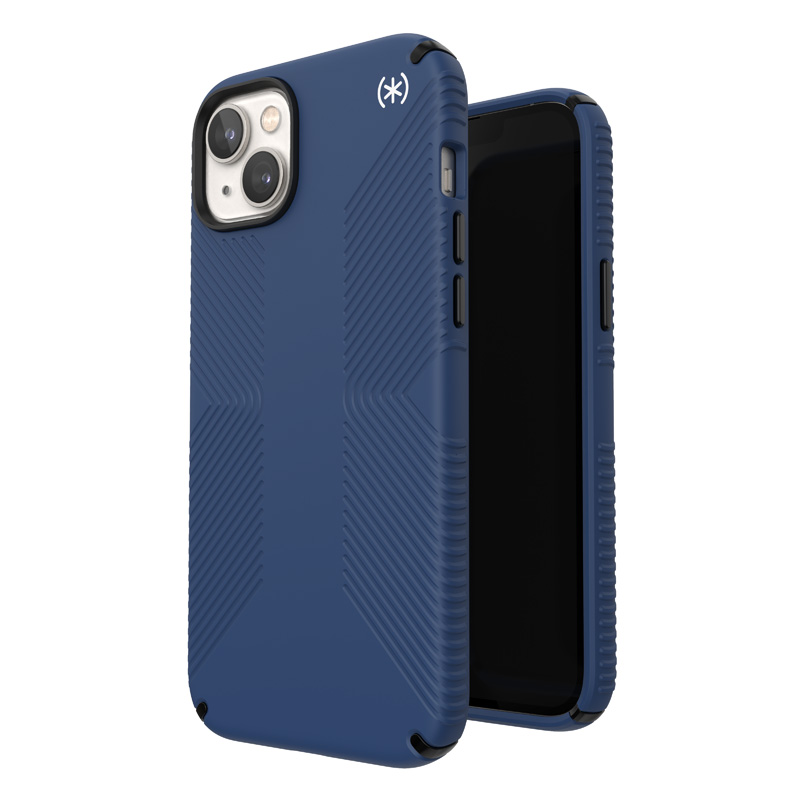 Speck Presidio2 Grip MagSafe dėklas, skirtas iPhone 15 Plus / 14 Plus, „Coastal Blue / Dust Grey“ spalvos