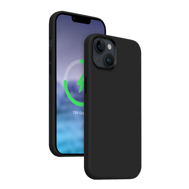 Crong Color Cover LUX Magnetic dėklas, skirtas iPhone 15 Plus, suderinamas su MagSafe, juodas
