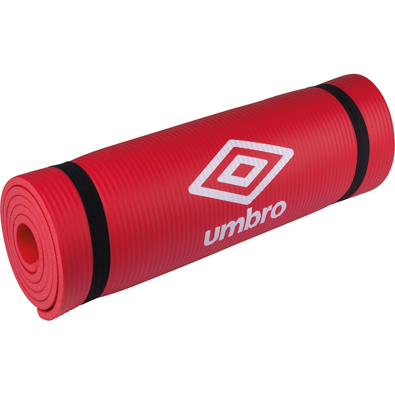Umbro fitneso ir jogos kilimėlis su nešimo dirželiu, 190 × 58 cm, raudonas