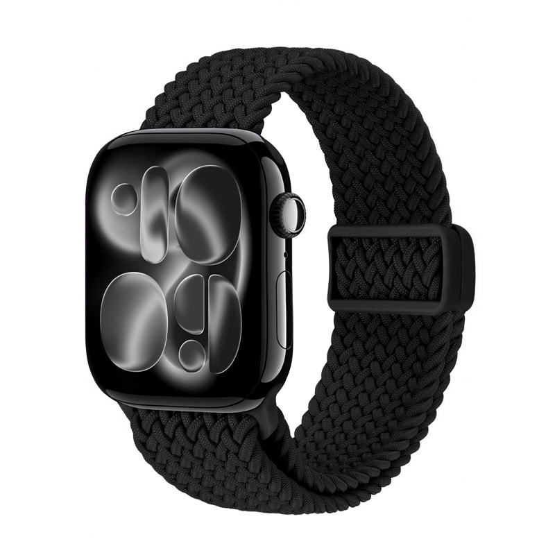 Crong Wave Band pintas Apple Watch dirželis, 38/40/41/42 mm, juodas