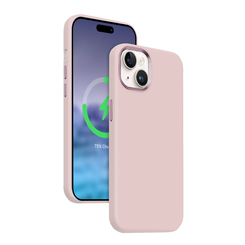 Crong Color Cover LUX Magnetic dėklas, skirtas iPhone 15 Plus, suderinamas su MagSafe, rožinis