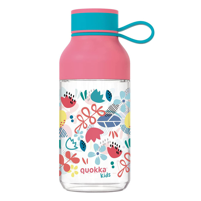 Quokka Ice Kids with Strap Ecozen gertuvė, 430 ml, Flowers