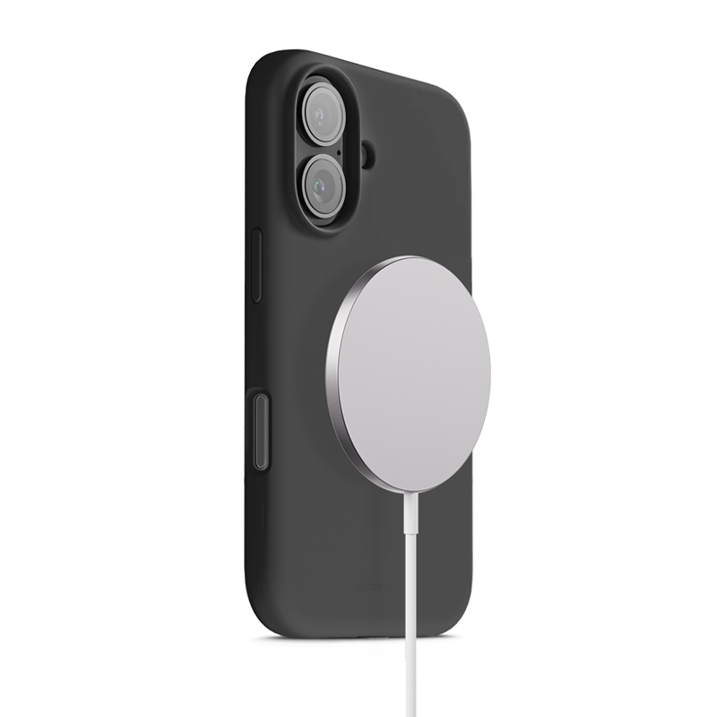 Crong Color Cover Magnetic MagSafe dėklas, skirtas iPhone 17, juodas